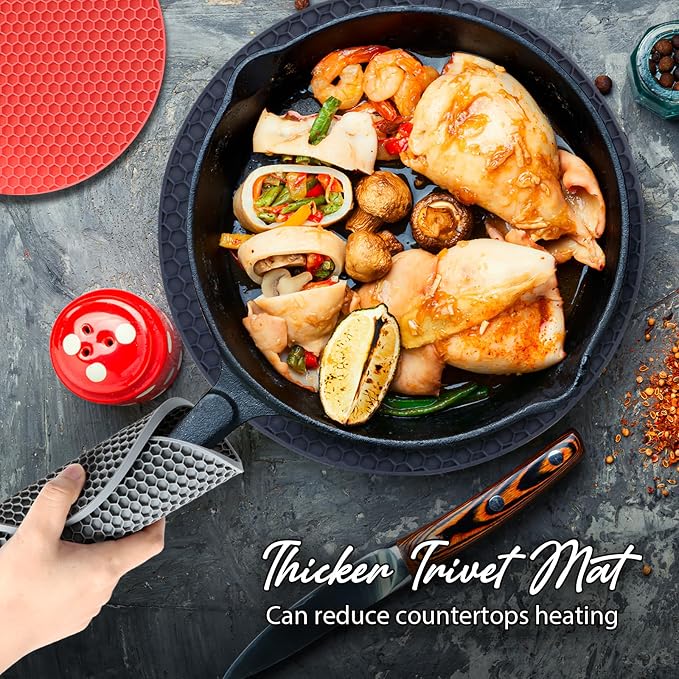 4 Pack Silicone Trivet for Hot Dishes | Heat Resistant Silicone Pot Holders for - Image 5