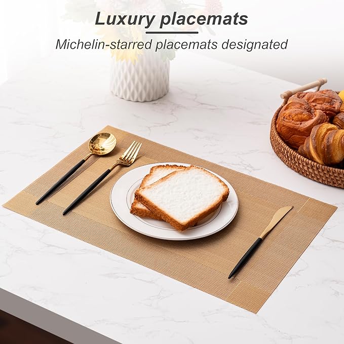 Placemats Set of 4 Washable Indoor | Outdoor Vinyl Place Mats - Image 6
