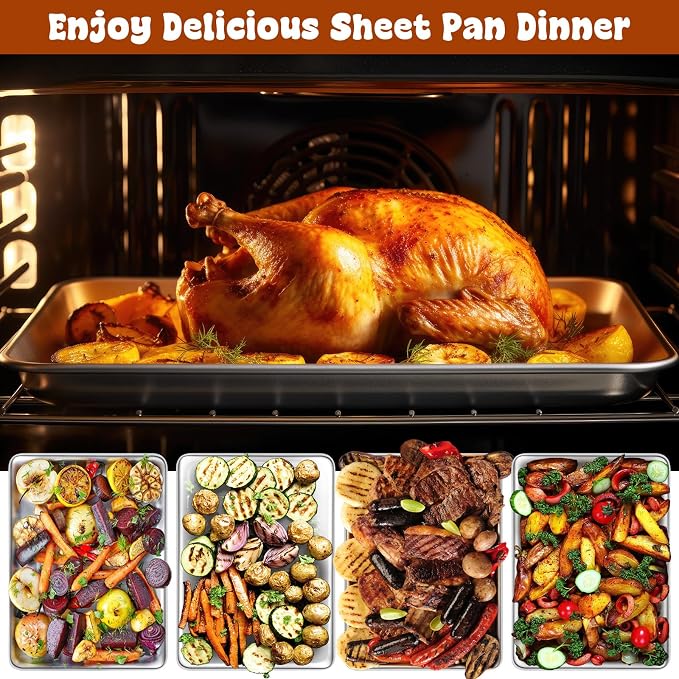 6 Pack Stainless Steel Tray 16 x 12 Inch Metal Food Serving Tray - Image 6