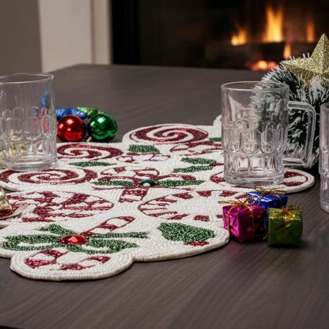 Luxury Beaded Runner 36 inch- Premium 13x36 Inch Candy Beaded & Polyester - Image 8