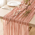 10 Pack Dusty Pink Cheesecloth Table Runner 120 Inch Boho Wedding Decor | by Fixwal