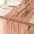 1 Pack Dusty Pink Cheesecloth Table Runner 120 Inch Boho Wedding Decor | by Fixwal