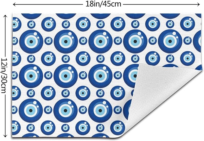 Blue Evil Eyes Placemats Set of 4, Funny Table Mats - Image 4