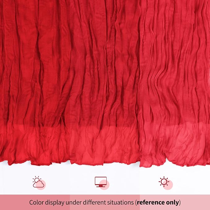 12 Pack Red Cheesecloth Table Runner 17x108 Inch Semi Sheer Boho Gauze Cheese - Image 8