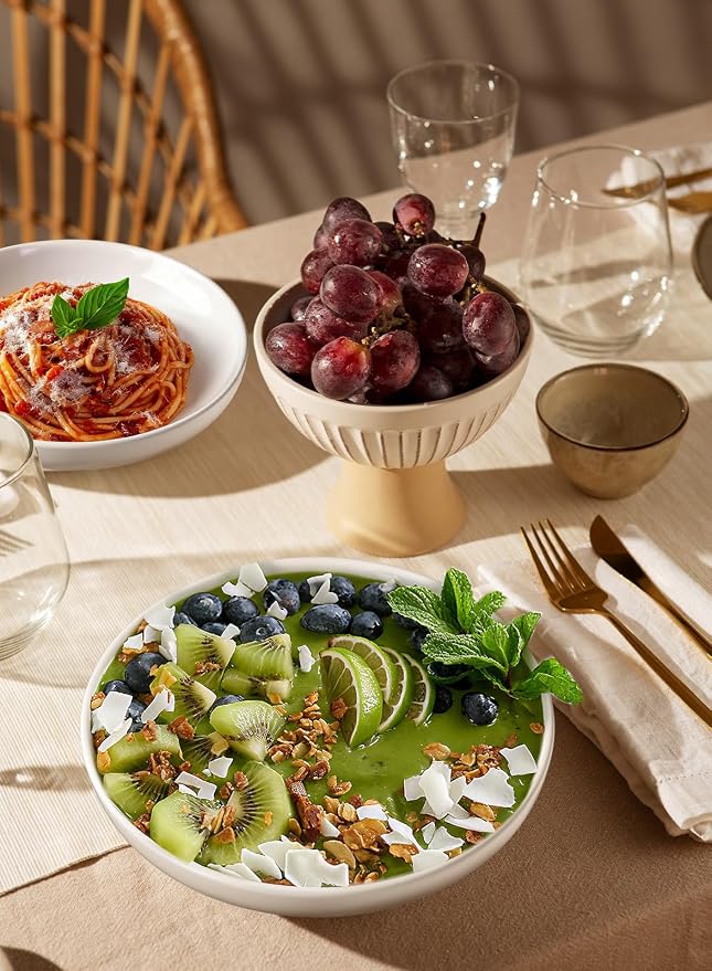 Quatish Pasta Bowls 30oz Set of 6, Salad Bowls Soup Bowl - Image 4