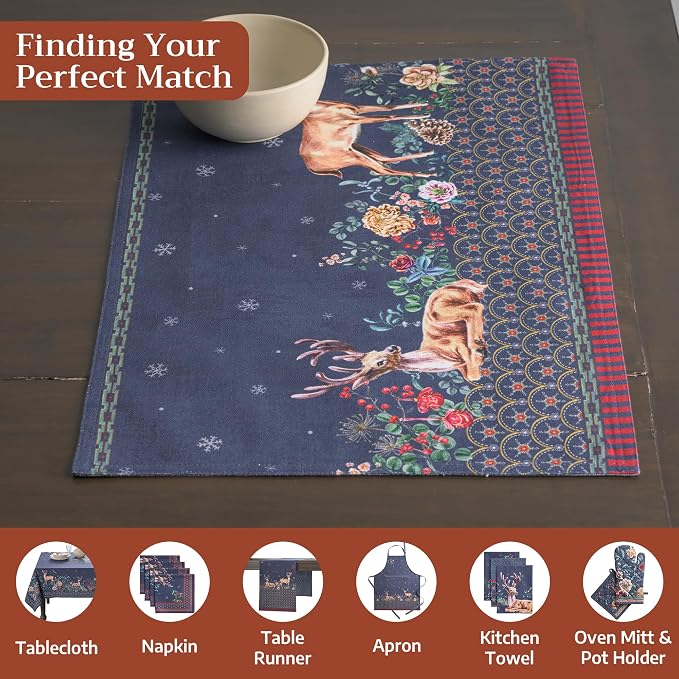 Maison d' Hermine Placemats Set of 4 Reusable 100% Cotton | Cloth Place Mats - Image 4