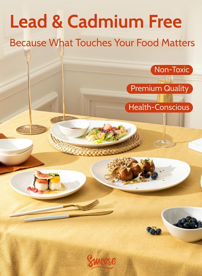 Sweese Porcelain 11 Inch Dinner Plates Set of 6 - Image 9
