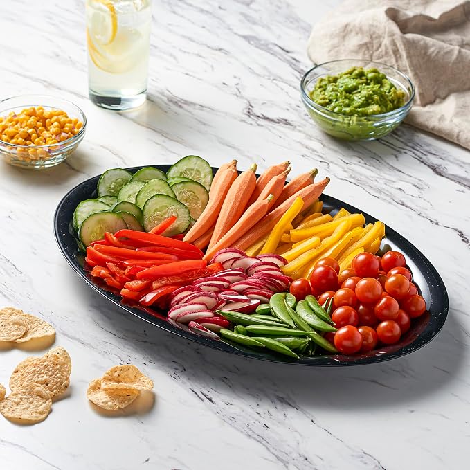 PLASTICPRO Plastic Oval Serving Trays 11 X 16 Oval Serving Platters Disposable - Image 2
