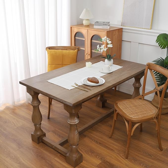 Gernaice 2PCS Boho Table Runner, Modern Plaid Cotton Linen Farmhouse Table - Image 2