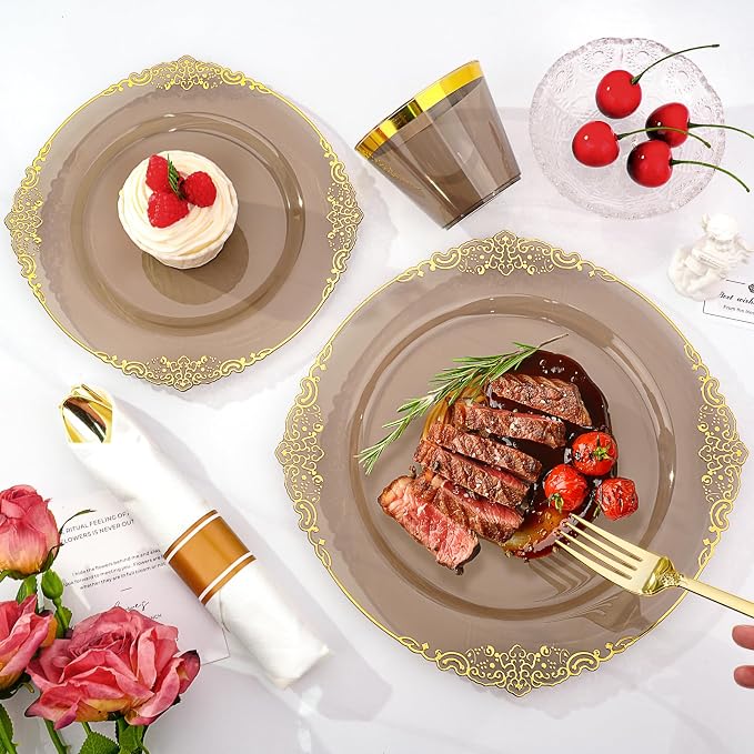 Bestluck 350PCS Black Disposable Dinnerware - Image 6