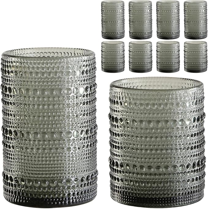 ZMOWIPDL 12oz & 15oz Hobnail Drinking Glasses, by ZMOWIPDL