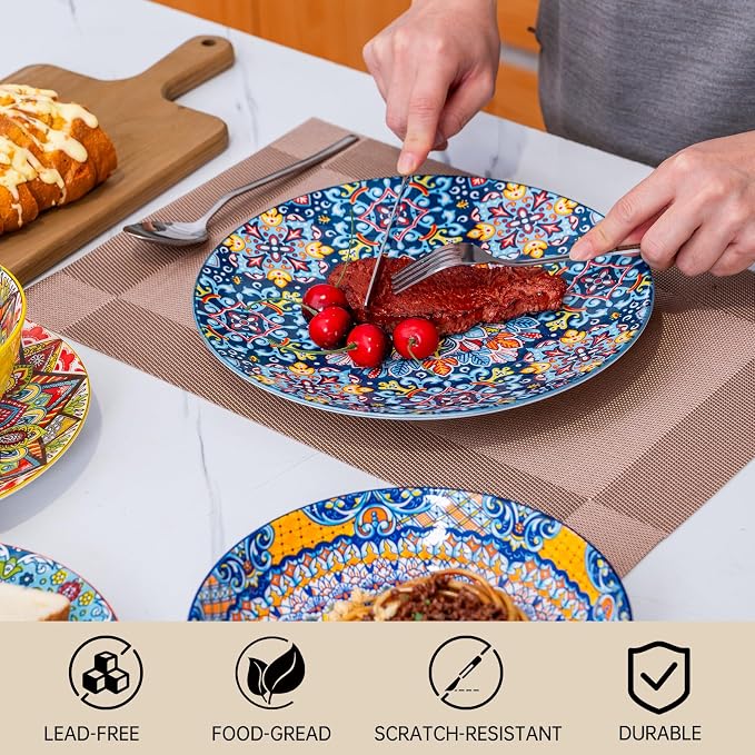 Dinnerware Set, Service for 4, Plates and Bowls Set, Ceramic Dishes Set for 4 - Image 3
