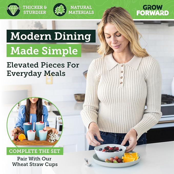 Grow Forward Premium Wheat Straw Plates and Bowls Sets - Image 5