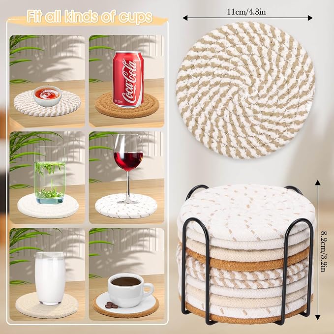 Billbotk 10 Pieces Boho Coasters - Image 3