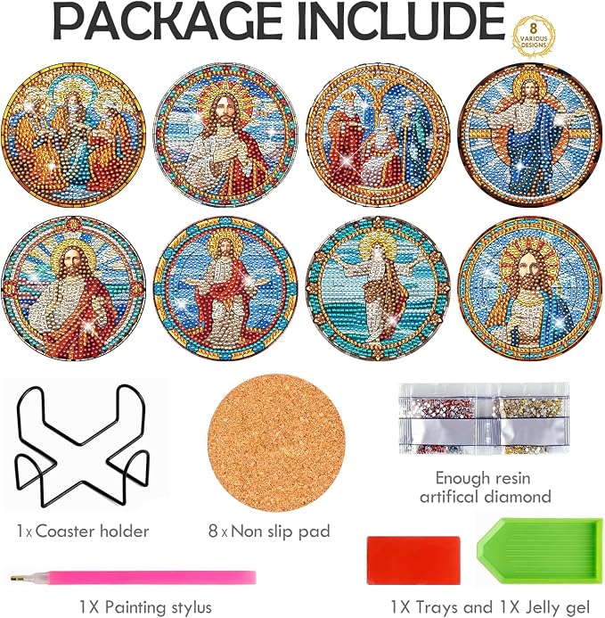 Jesus Diamond Art Coasters - Image 4