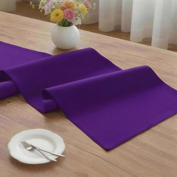 MEANMOY Purple Table Runner 90 Inches Long Waterproof Table Runners | Washable - Image 3