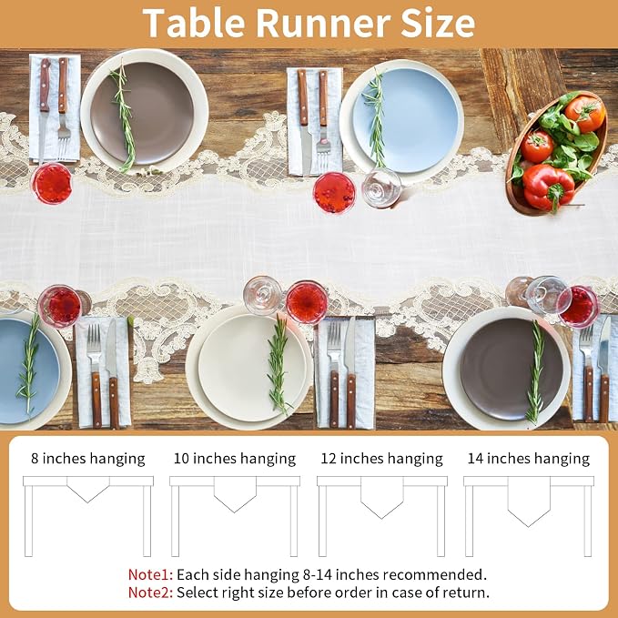 Elegant Vintage Lace Table Runner 72 inches Long - Image 4