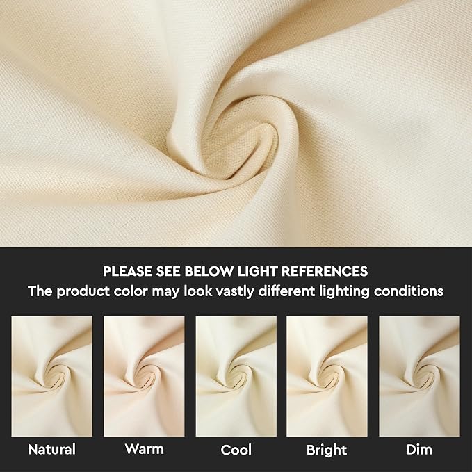 Encasa XO Table Runner, Cotton Canvas Dining Runner 13"x104" | Natural - Image 3