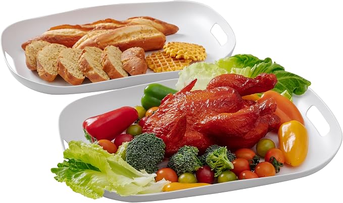 Extra Large Serving Platter, 18.75 x 14.375 x 2 Inch Large Melamine Serving Tray by ZAROCRUS
