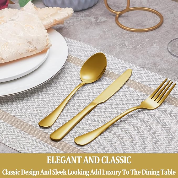 20 Pcs Gold Silverware Set Service - Image 6