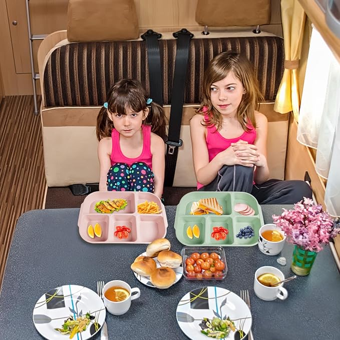 10.8 Inch 4PCS Divided Plates for Kids Adults, Portion Control Plates, - Image 7