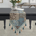 Loom and Mill Luxury Table Runner 72 Inches Long, Patchwork Chenille Damask by LoomandMill