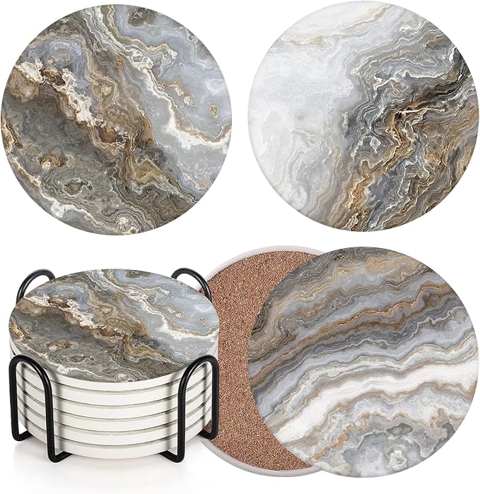 Coasters for Drinks, Ceramic Stone by Britimes