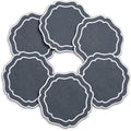 Linen Coasters for Drinks, 4.5 inch, Charcoal | Absorbent Linen Drink Mats by EmbroideryLinenVN