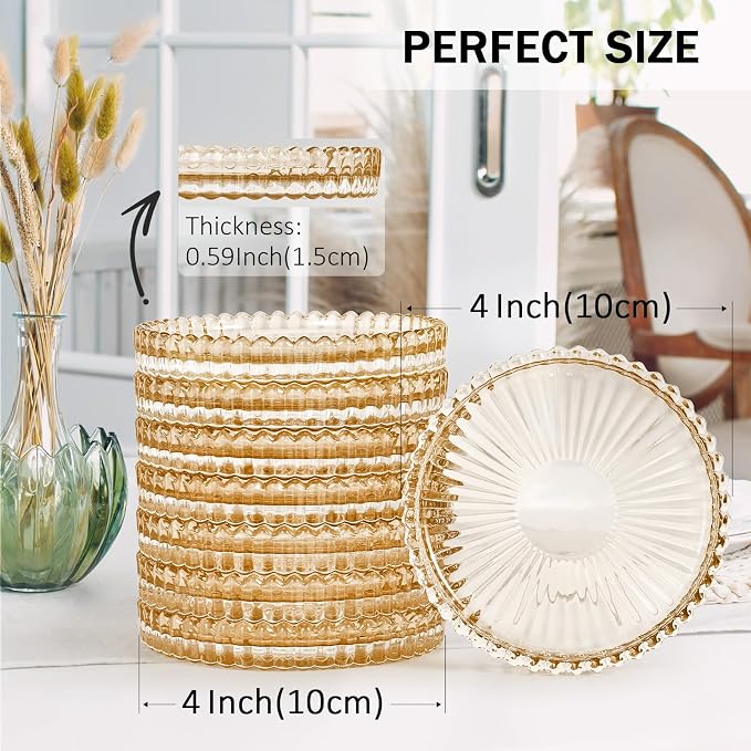 Modern Clear Glass Coasters Set of 8, Cute Coasters Table Mats - Image 2