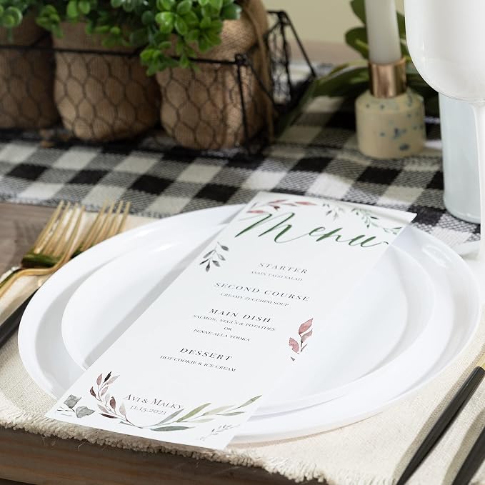 White Plastic Party Plates Edge Collection Premium heavyweight Elegant - Image 7