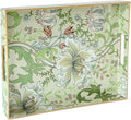 Serving Tray with Handles, Rectangular Plastic Tray with Floral Artwork – by Origtray