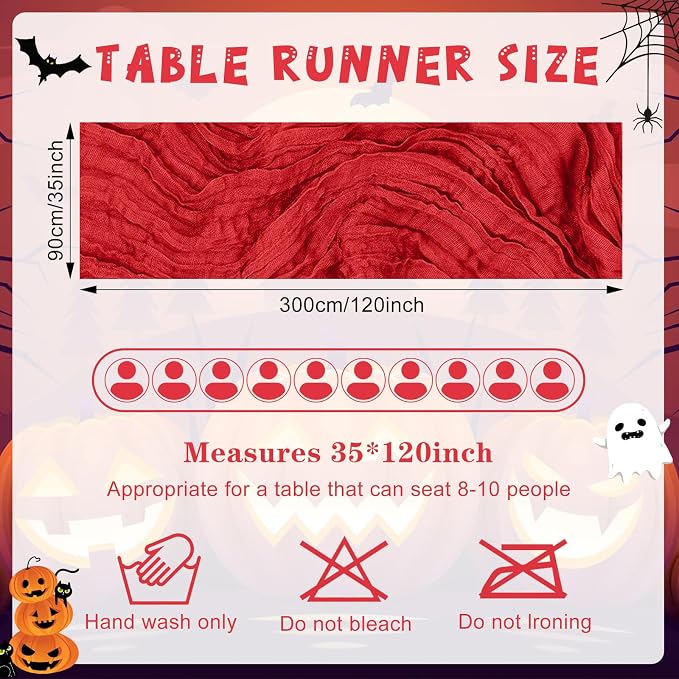 2 Pack Cheesecloth Table Runner 10Ft Christmas Gauze Boho Table Runners - Image 2