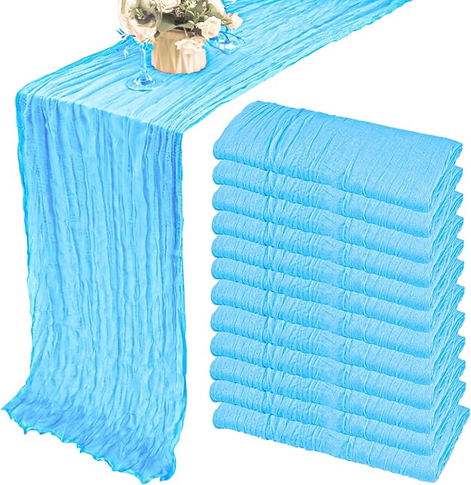 12 Pack Cheesecloth Table Runner 35x72 Inch Boho Gauze Rustic Cheese Cloth by Fivenl