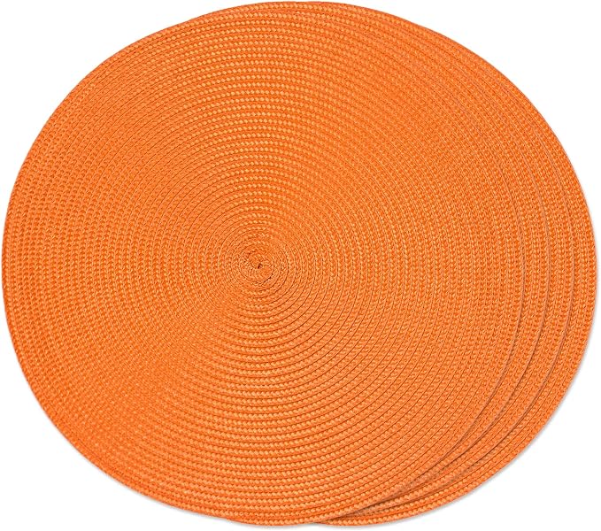FunWheat Round Braided Placemats Set of 4 Table Mats by FunWheat