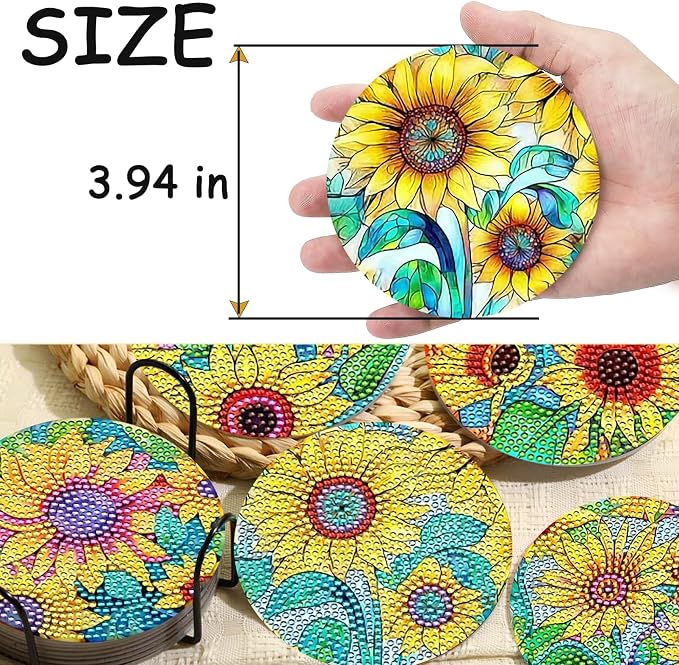 TDOOW Diamond Art Coasters Kits, 5D DIY Crafts Art Kits - Image 5