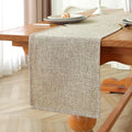 Laolitou Light Brown Table Runners 72 Inches Long, Burlap Linen Texture by Laolitou