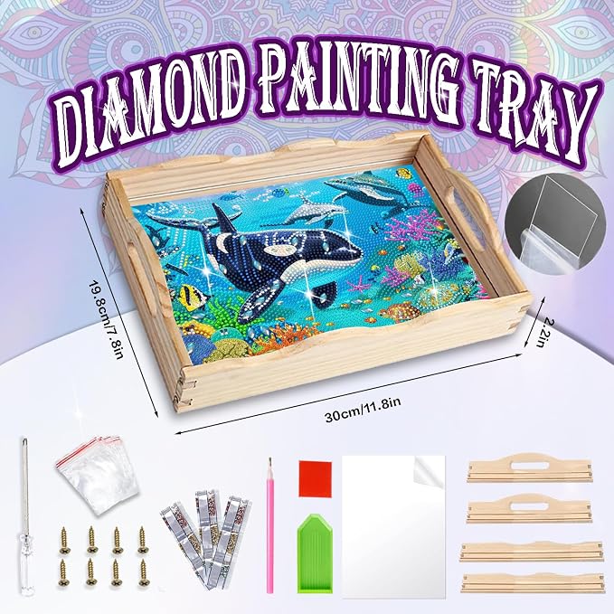 EWJRNSF Diamond Art Kits for Adults Wooden Serving Trays - Image 2