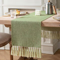 Green Table Runners 36 Inches Long, Burlap Linen Style Rustic Farmhouse Table by ZEEMARTONLINE