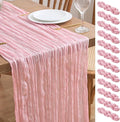 Asee'm 12pcs Blush Pink Cheesecloth Table Runner Summer 10FT Gauze Sheer | Boho by Aseem