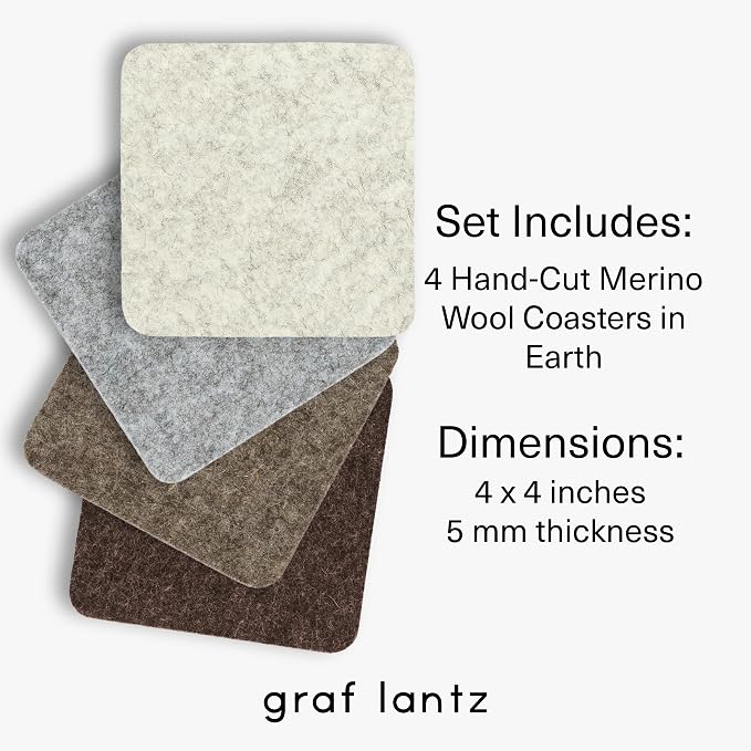 Graf Lantz - Bierfilzl Merino Wool Square Coasters Set of 4 - Earth - Absorbs - Image 4