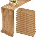 12 Pack 10Ft Cheesecloth Table Runner 35x120 Inch Boho Gauze Table Runner by Fivenl
