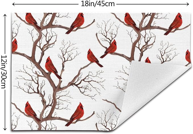 Winter Cardinal Christmas Placemats Set of 4 - Image 4