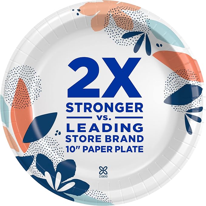 Dixie Medium Paper Plates, 8.5 Inch, 2X Stronger*, Microwave-Safe, Soak-Proof - Image 4