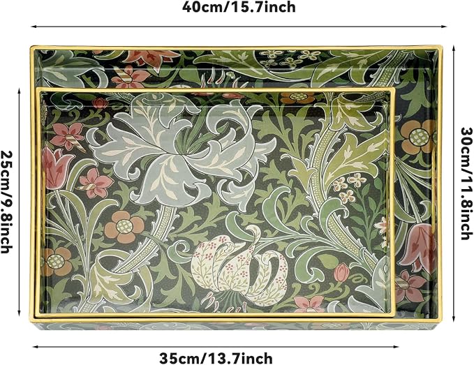 2 Pcs Serving Trays with Handles, Plastic Tray - Image 4