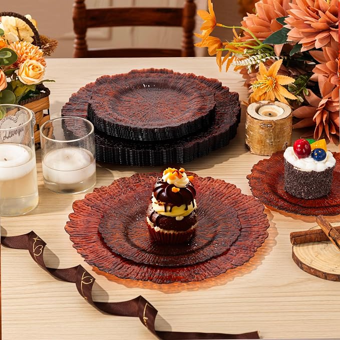 U-QE 60PCS Amber Plastic Plates - Image 8