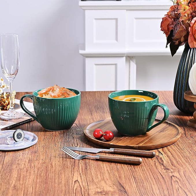 24oz Soup Mug with Handle & Lid, Microwave Soup Bowl/Cup, Ice Cream and - Image 5
