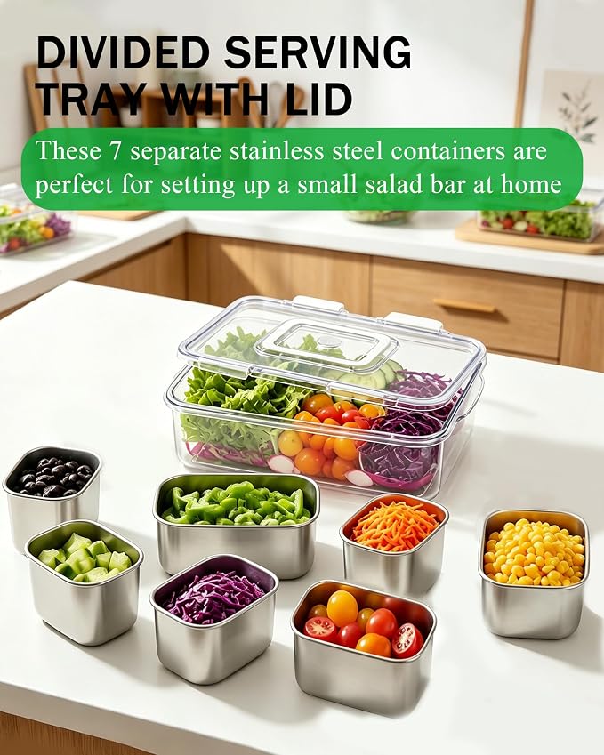 Snackle Box Container, Stainless Steel Divided Serving Tray - Image 6
