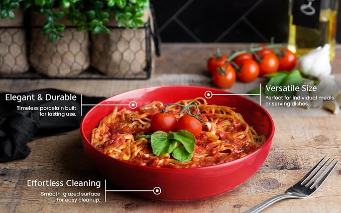 KooK Pasta Bowl, Salad Bowls, Serving Bowls, Large Capacity, Microwave & - Image 2