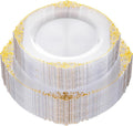 Nervure 100Pcs Clear Gold Plastic Plates, Party Plates Set by Nervure