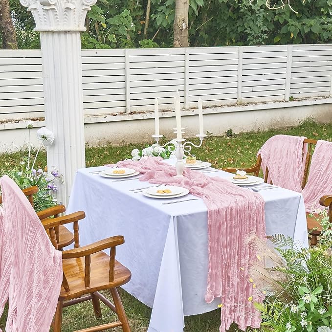 IVAPUPU Pink Table Runner 120 Inches - Image 2